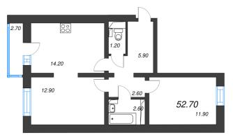 2 ккв № 323 Дом: 347.1 Корп.: 29.9 , Секция 2  в ЖК Цветной город