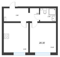 1 ккв № 23 Дом: 353.1 Корп.: 29.7 , Секция 1  в ЖК Цветной город