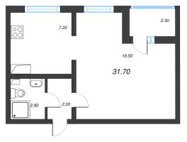 1 ккв № 466 Дом: 353.1 Корп.: 29.7 , Секция 3  в ЖК Цветной город