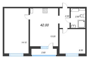 2 ккв № 351 Дом: 349.1 Корп.: 29.8 , Секция 2  в ЖК Цветной город