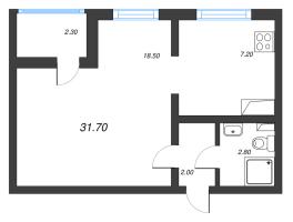 1 ккв № 463 Дом: 353.1 Корп.: 29.7 , Секция 3  в ЖК Цветной город