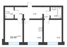 2 ккв № 4 Дом: 352.2 Корп.: 29.6 , Секция 1  в ЖК Цветной город
