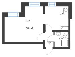 1 ккв № 395 Дом: 347.1 Корп.: 29.9 , Секция 3  в ЖК Цветной город