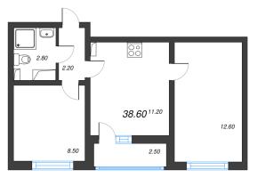 2 ккв № 556 Дом: 353.1 Корп.: 29.7 , Секция 3  в ЖК Цветной город