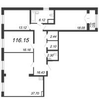 4 ккв (Евро) № 4л Дом: 32В Корп.: 2 , Секция 11  в ЖК Дефанс Бизнес