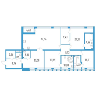 5 ккв (Евро) № 119с Дом: 32В Корп.: 1 , Секция 17  в ЖК Дефанс Премиум