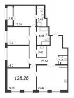 5 ккв (Евро) № 101п Дом: 32В Корп.: 1 , Секция 15  в ЖК Дефанс Премиум