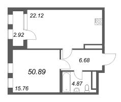 2 ккв (Евро) № 133п Дом: 32В Корп.: 1 , Секция 15  в ЖК Дефанс Премиум