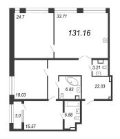 4 ккв (Евро) № 24р Дом: 32В Корп.: 1 , Секция 16  в ЖК Дефанс Премиум