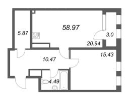 1 ккв № 161т Дом: 32В Корп.: 1 , Секция 18  в ЖК Дефанс Премиум