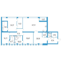 5 ккв (Евро) № 150т Дом: 32В Корп.: 1 , Секция 18  в ЖК Дефанс Премиум