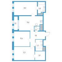 4 ккв (Евро) № 178т Дом: 32В Корп.: 1 , Секция 18  в ЖК Дефанс Премиум