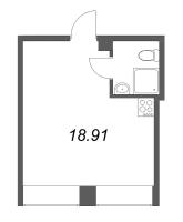 Студия № 215 Корп.: 1 , Секция 1  в ЖК Димитрова, 4