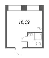 Студия № 310 Корп.: 1 , Секция 1  в ЖК Димитрова, 4
