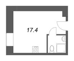 Студия № 320 Корп.: 1 , Секция 1  в ЖК Димитрова, 4