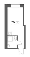 Студия № 308 Корп.: 1 , Секция 1  в ЖК Димитрова, 4