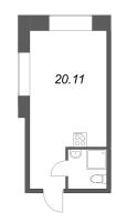 Студия № 205 Корп.: 1 , Секция 1  в ЖК Димитрова, 4