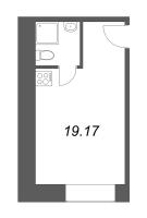 Студия № 214 Корп.: 1 , Секция 1  в ЖК Димитрова, 4