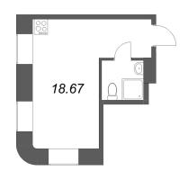 Студия № 221 Корп.: 1 , Секция 1  в ЖК Димитрова, 4