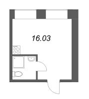 Студия № 309 Корп.: 1 , Секция 1  в ЖК Димитрова, 4