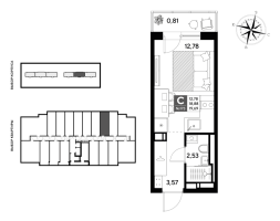 Студия № 173 Корп.: 4 , Секция 2  в ЖК Догма Юкки