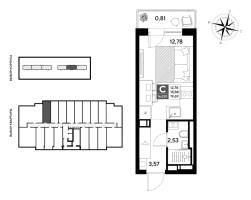 Студия № 239 Корп.: 4 , Секция 2  в ЖК Догма Юкки