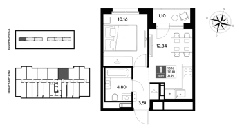 1 ккв № 89 Корп.: 2 , Секция 1  в ЖК Догма Юкки