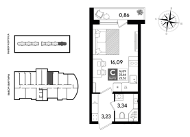 Студия № 912 Корп.: 5 , Секция 7  в ЖК Догма Юкки
