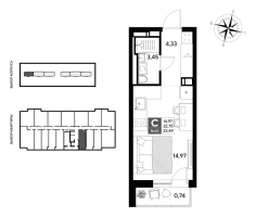 Студия № 63 Корп.: 2 , Секция 1  в ЖК Догма Юкки