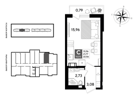 Студия № 216 Корп.: 5 , Секция 2  в ЖК Догма Юкки