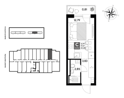 Студия № 156 Корп.: 4 , Секция 2  в ЖК Догма Юкки
