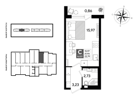 Студия № 189 Корп.: 5 , Секция 2  в ЖК Догма Юкки
