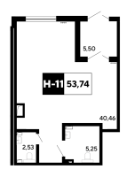 К. пом № Н-11 Корп.: 5 , Секция 6  в ЖК Догма Юкки