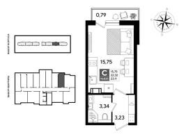 Студия № 835 Корп.: 5 , Секция 6  в ЖК Догма Юкки