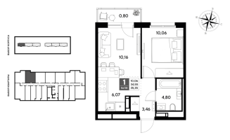 2 ккв (Евро) № 118 Корп.: 2 , Секция 1  в ЖК Догма Юкки