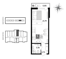 Студия № 768 Корп.: 5 , Секция 6  в ЖК Догма Юкки