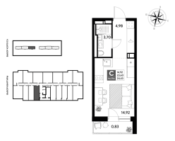 Студия № 356 Корп.: 2 , Секция 3  в ЖК Догма Юкки