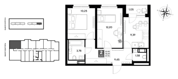 2 ккв № 416 Корп.: 4 , Секция 3  в ЖК Догма Юкки