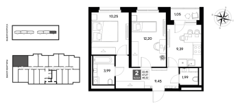 2 ккв № 364 Корп.: 4 , Секция 3  в ЖК Догма Юкки