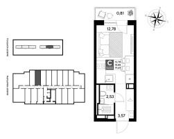 Студия № 204 Корп.: 4 , Секция 2  в ЖК Догма Юкки