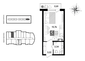 Студия № 923 Корп.: 5 , Секция 7  в ЖК Догма Юкки