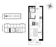 Студия № 18 Корп.: 2 , Секция 1  в ЖК Догма Юкки