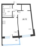 2 ккв (Евро) № 634 Корп.: 1 , Секция 6  в ЖК Дом Левитан