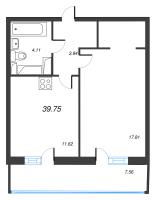1 ккв № 354 Корп.: 1 , Секция 4  в ЖК Дом Левитан