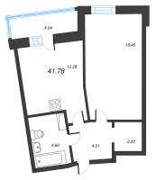 1 ккв № 1108 Корп.: 1 , Секция 11  в ЖК Дом Левитан