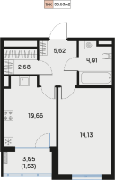 1 ккв № 118 Корп.: 1 , Секция 5  в ЖК Дом Регенбоген