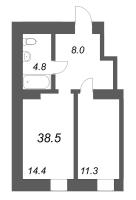 1 ккв № 10 Корп.: 1.1-4 , Секция 4  в ЖК Дом купца Злобина