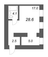Студия № 6.1 Корп.: 1.5-7 , Секция 6  в ЖК Дом купца Злобина