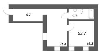 2 ккв (Евро) № 25.2 Корп.: 1.5-7 , Секция 7  в ЖК Дом купца Злобина
