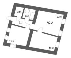 3 ккв (Евро) № 3 Корп.: 1.1-4 , Секция 1  в ЖК Дом купца Злобина
